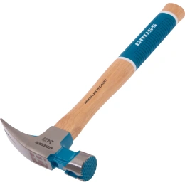 Молоток-гвоздодер GROSS 680 г, угол 75, магнит, обрезиненная рукоятка american hickory 10425