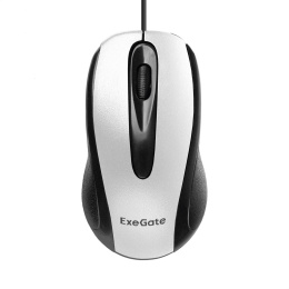 Мышь ExeGate Professional Standard SH-9026S (USB, оптическая, 1000dpi, 3D, 3 кнопки и колесо прокрутки, длина кабеля 1,35м, серебристая, Color Box) EX264098RUS