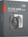 Вентилятор для корпуса PcCooler F3 X120 ARGB 120х120x25 белый 4-pin 28.4дБ (F3X120-WHAC112-GL) Ret