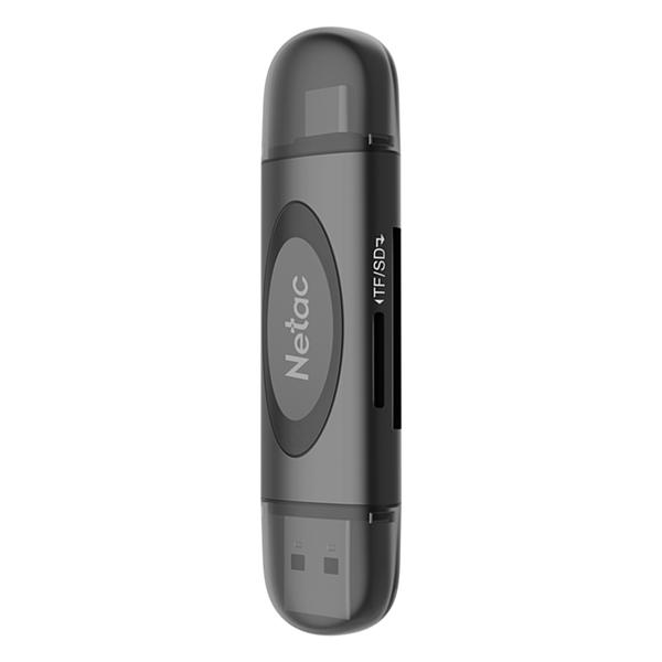 Картридер Netac WK14 WK14BKCN USB3.2 SD, SDHC, SDXC, microSD, microSDHC, microSDXC, USB Type-A/USB Type-С, Черный
