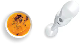 Блендер Bosch MSM6B100 погружной, мощность 250Вт, 1 скорость, нож блендера специальной формы из высококачественной нержавеющей стали, съемная ножка блендера из термоустойчивого пластика, белый