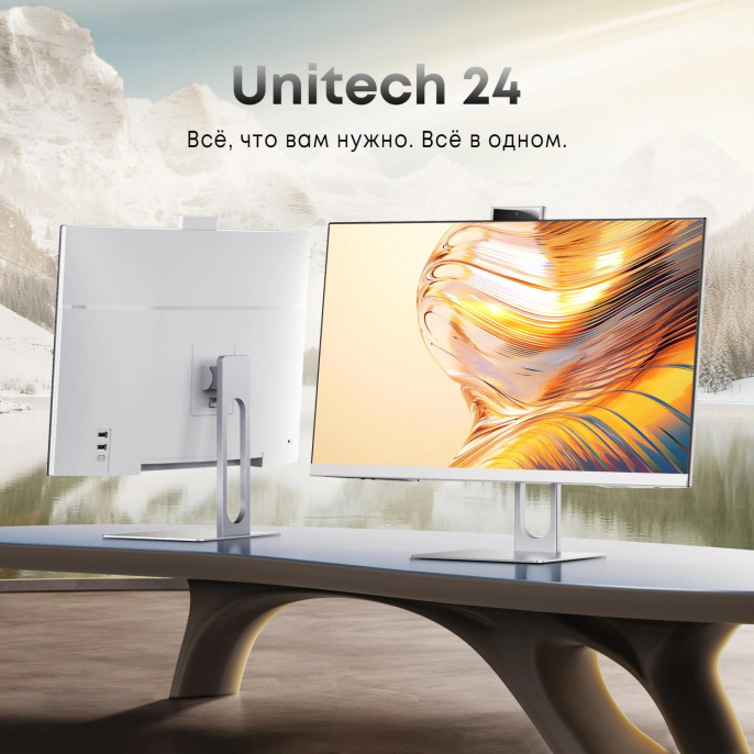 Моноблок Chuwi Unitech 24 23.8" Full HD Ryzen 5 6600H 3.3 16Gb SSD512Gb 660M Windows 11 Pro GbitEth WiFi BT 48W клавиатура мышь Cam белый 1920x1080 (23437282)