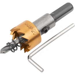 Коронка кольцевая по металлу 20 мм, HSS сталь, титановое покрытие FIT 36860