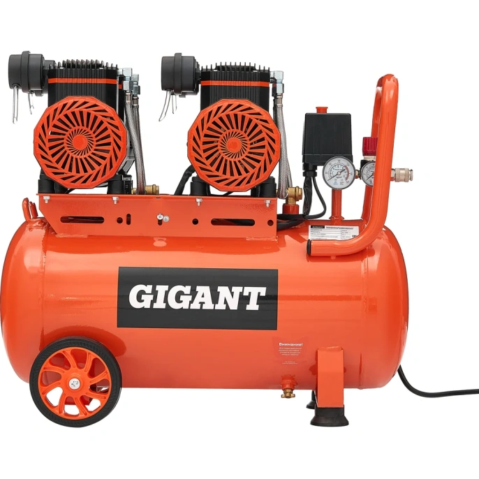 Безмасляный малошумный компрессор (50 л; 8 бар; 365 л/мин) Gigant GSWK-50/2800