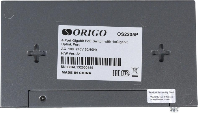 Коммутатор Origo OS2205P/60W OS2205P/60W/A1A L2 5x1Гбит/с 4PoE 60W неуправляемый