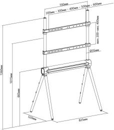 Подставка для телевизора Cactus CS-ST2946GY, 49-70", напольный, темно-серый