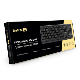 Клавиатура ExeGate Professional Standard LY-331L5 (USB, полноразмерная, влагозащищенная, 104кл., Enter большой, длина кабеля 2,55м, черная, Color box) EX286178RUS