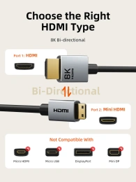 Кабель CABLETIME CH15L (CT-HDC8K-AG2) 2 м, Mini HDMI-HDMI 8K60Hz