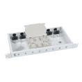 Cabeus FO-19-8SC Кросс бокс оптический 19" на 8 SC (LC duplex) со сплайс-кассетой и КДЗС (без пигтейлов и проходных адаптеров)