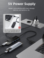 Концентратор CABLETIME CB05B (CT-HUBT5-PB) 4 порта USB-A/C, 10 Гбит/с, 0.2 м, USB-хаб для ноутбука