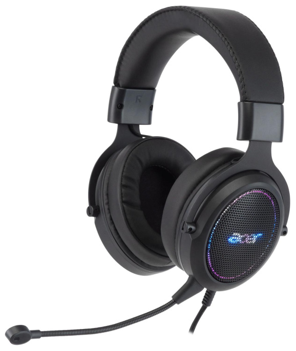 Гарнитура игровая Acer AHW120,  для компьютера, мониторные,  проводные, черный [zl.hdscc.01c]