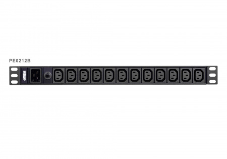 Панель рспределения питания ATEN Rack PDU, Basic, 1U, 16A, 230V, Overcurrent Protection, Output: 12 C13, Input: IEC С20 , Power cord 3,0 m PE0212G-AT-G