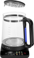 Чайник электрический Red Solution KG1330D 2л. 2000Вт прозрачный/черный корпус: стекло/пластик