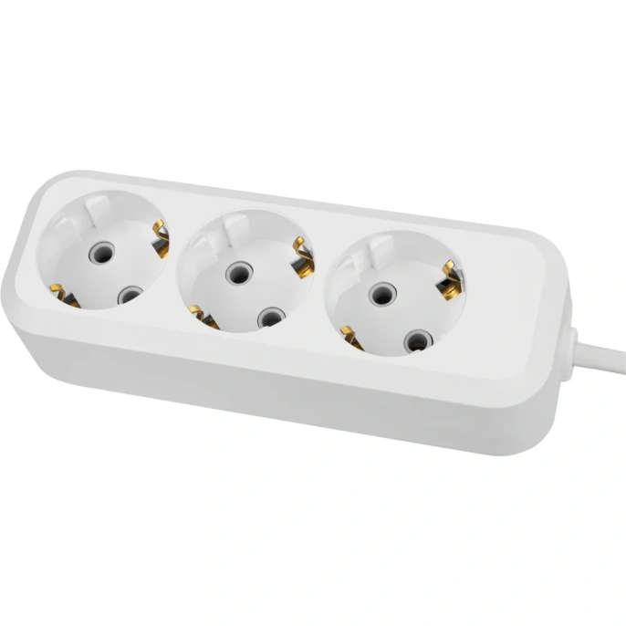 Удлинитель сетевой TDM ELECTRIC 3 розетки, 3 метра, с заземлением, ПВС 3х0,75 мм2 10А 250В, белый, SQ1303-1041