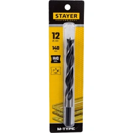 Сверло спиральное по дереву M-type Profesional (12 мм; HCS; М-образная заточка) Stayer 2942-140-12_z02