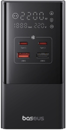 Сетевое зарядное утройство с удлинителем Baseus PowerCombo E00023606113-00 Tower Digital PowerStrip 3AC+2U+2C 35W with 1.5m Power Cord EU Cluster Black CCGAN35-S3ACE