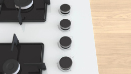 Газовая варочная панель Bosch POP7C2P30O,  4 конфорки,  закаленное стекло,  белый