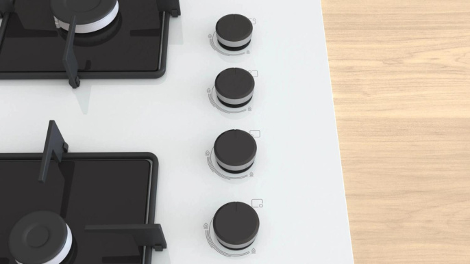 Газовая варочная панель Bosch POP7C2P30O,  4 конфорки,  закаленное стекло,  белый