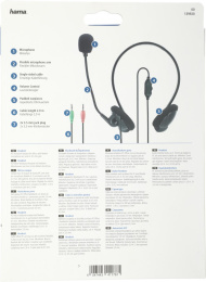 Гарнитура HAMA NHS-P100,  для компьютера, накладные,  проводные, черный [00139920]