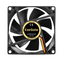 Вентилятор 12В DC ExeGate EX08025H3P (80x80x25 мм, Hydraulic bearing (гидродинамический), 3pin, 2200RPM, 22dBA) EX297046RUS