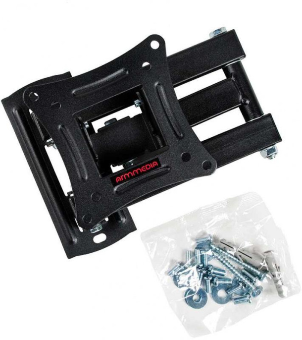 Кронштейн для телевизора Arm Media LCD-104 черный 10"-32" макс.15кг настенный поворотно-выдвижной и наклонный