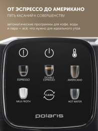 Кофеварка рожковая Polaris PCM 1551E Adore Crema 1500Вт черный 025662