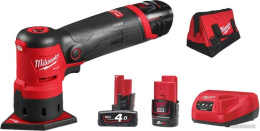 Точечная шлифмашина Milwaukee M12FDSS-422X (4933479681) (питание: аккумулятор (12 В), частота вращения на холостом ходу: до 14000 об/мин, диапазон колебаний: 1.5 мм, размер шлифподошвы: 88.8x63.5 мм)