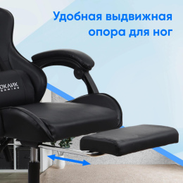 Кресло игровое Оклик Camper черный сиденье черный искусственная кожа с подголов. крестов. пластик черный подст.для ног