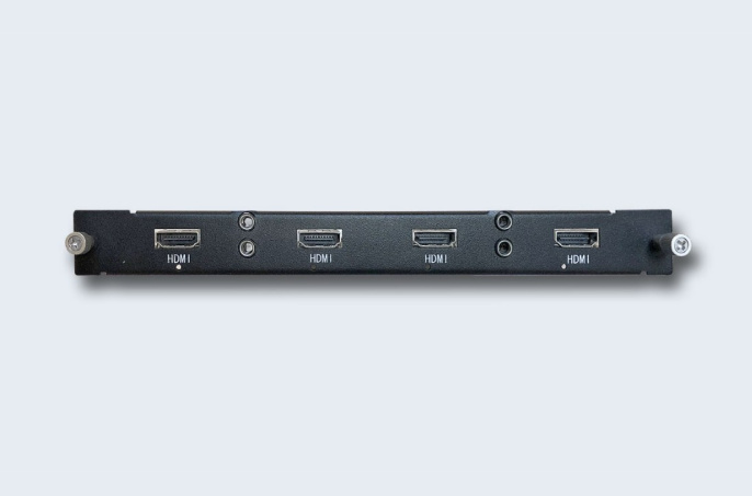 TNTV/TNT MMS-4O-HDMI Карта интерфейсная, HDMI+AUDIO, 4 внешних выходных порта: HDMI+MINIJACK, интегрированный конвертер видеоразрешений/scaler;для коммутаторов серии MMS-xxxxIPB