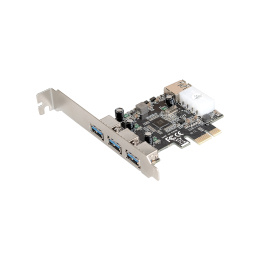 Контроллер ExeGate EXE-367 (PCI-E x1 v2.0, 3*USB3.0 ext. + 1*USB3.0 int., разъем доп.питания, VIA Labs Chipset VL805) EX283720RUS