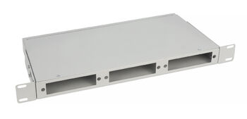 Cabeus FO-CS-19-3FP-GY Кросс бокс оптический 19" 1U на 3 адаптерные панели, цвет серый