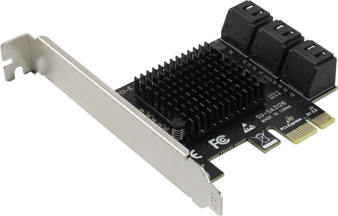 Контроллер ExeGate EXE-516 (PCI-E x4 v3.0, SATA3 6Gb/s, 6 int, ASMedia Chipset ASM1166) EX296207RUS