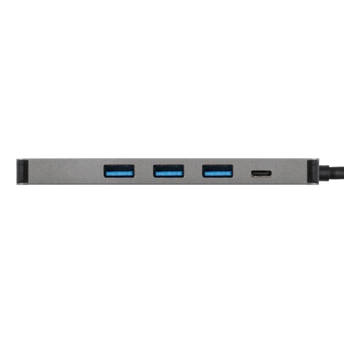 Док-станция 5-в-1 ExeGate DUB-31C/PD/H (кабель-адаптер USB Type-C --> 3xUSB3.0 + PD 100W + HDMI 4K@30Hz, Plug&Play, корпус алюминиевый, цвет серый) EX293984RUS