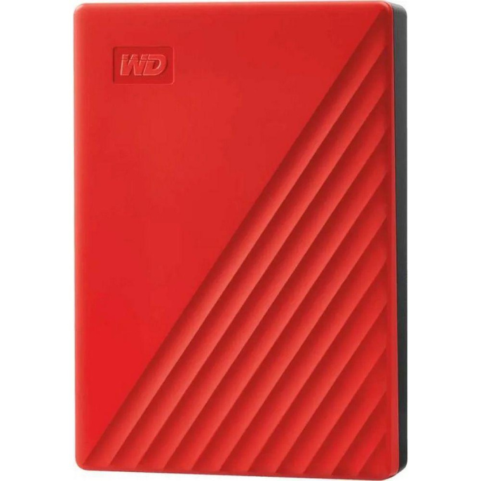 4ТБ Внешний диск HDD WD My Passport WDBPKJ0040BRD-WESN, USB 3.2 Gen 1, красный