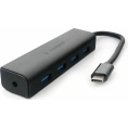 Концентратор USB 3.0 Gembird 4 порта, Type-C, с дополнительным питанием UHB-C364