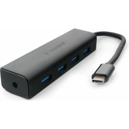 Концентратор USB 3.0 Gembird 4 порта, Type-C, с дополнительным питанием UHB-C364