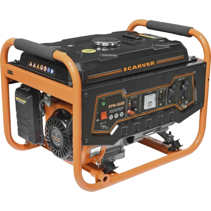 Бензиновый генератор CARVER PPG- 3600, 220/12 В, 2.8кВт [01.020.00003]