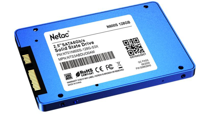 SSD накопитель NETAC N600S NT01N600S-128G-S3X 128ГБ, 2.5", SATA III, SATA