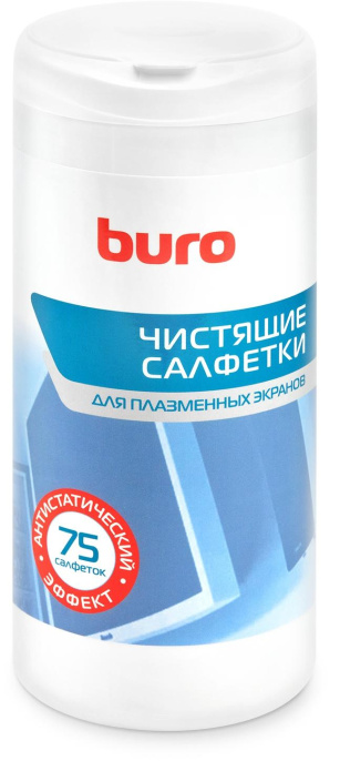 Влажные салфетки Buro BU-Tpsm, 75 шт туба для экранов плазменных телевизоров