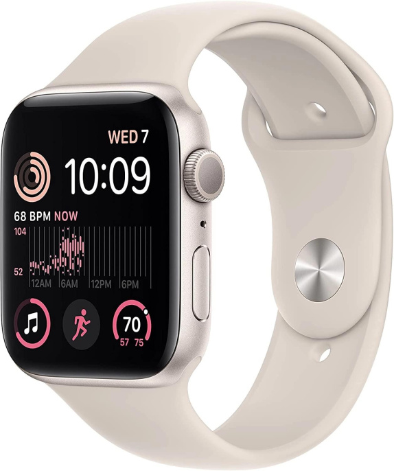Смарт-часы Apple Watch SE 2024 A2723 44мм OLED корп.сияющая звезда Sport Band рем.сияющая звезда разм.брасл.:160-210мм MXEV3LL/A