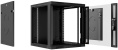 Cabeus SH-05F-9U60/45-BK Шкаф телекоммуникационный настенный 19" 9U 600x450x501mm (ШхГхВ) дверь стекло, цвет черный (RAL 9004)