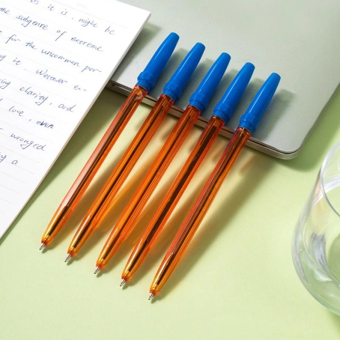 Ручка шариков. Deli P1 EQ6T оранжевый/синий d 0.7мм син. черн. карт.уп.