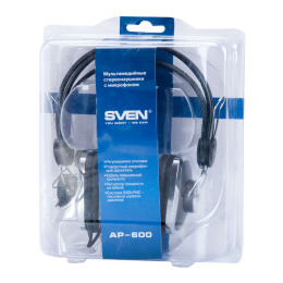 Наушники с микрофоном Sven AP-600 черный 2.2м накладные оголовье (SV-0410600)