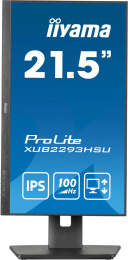 Монитор Iiyama 21.5" ProLite XUB2293HSU-B7 черный IPS LED 1ms 16:9 HDMI M/M матовая HAS Piv 1000:1 300cd 178гр/178гр 1920x1080 100Hz DP FHD USB 3.9кг