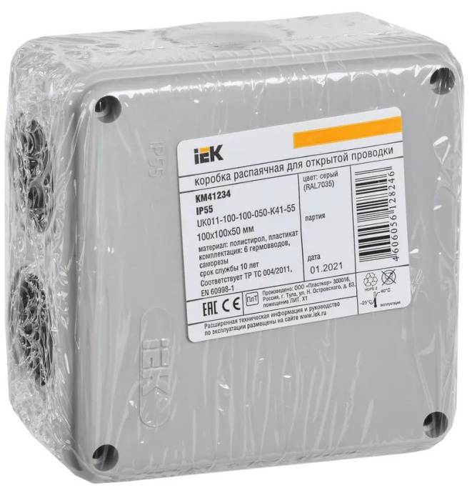 Коробка распределительная IEK UKO11-100-100-050-K41-55 упак.:1шт 1м серый