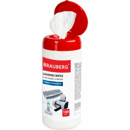 Чистящие салфетки BRAUBERG Power Clean, 100 шт., 510123