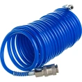 Шланг спиральный синий с быстросъемными соединениями профи 5 м; 5х8 мм; 20 бар Pegas pneumatic 4910