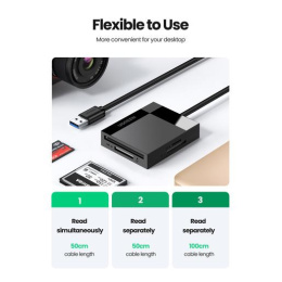 Кардридер UGREEN CR125 (30333) USB 3.0 All-in-One Card Reader. Длина 50 см. Цвет: серый