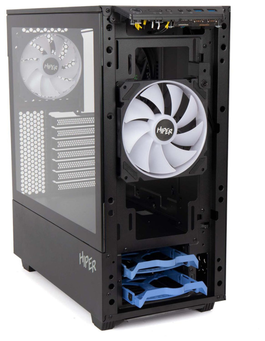 Корпус Hiper CC BG черный без БП ATX 2x120mm 2x140mm 2xUSB3.0 audio bott PSU