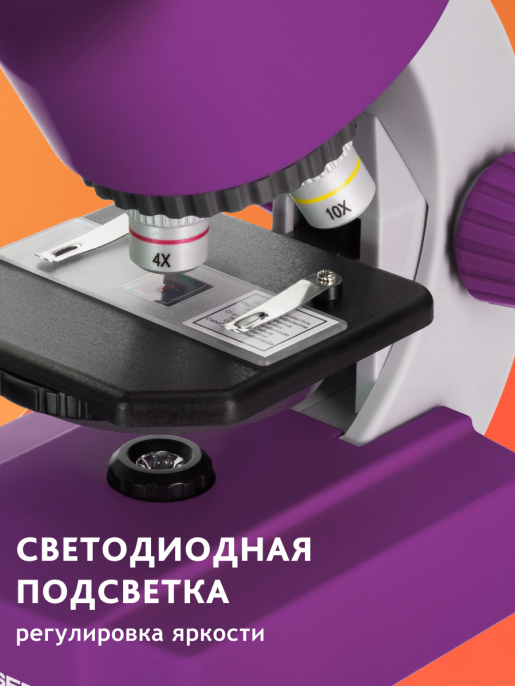 Микроскоп Bresser Junior 40x-640x, фиолетовый